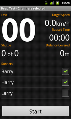 Beep Test runner selection