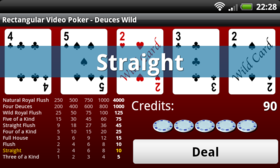 Rectangular Video Poker