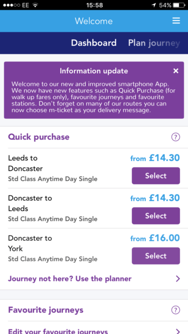 Train ticketing app